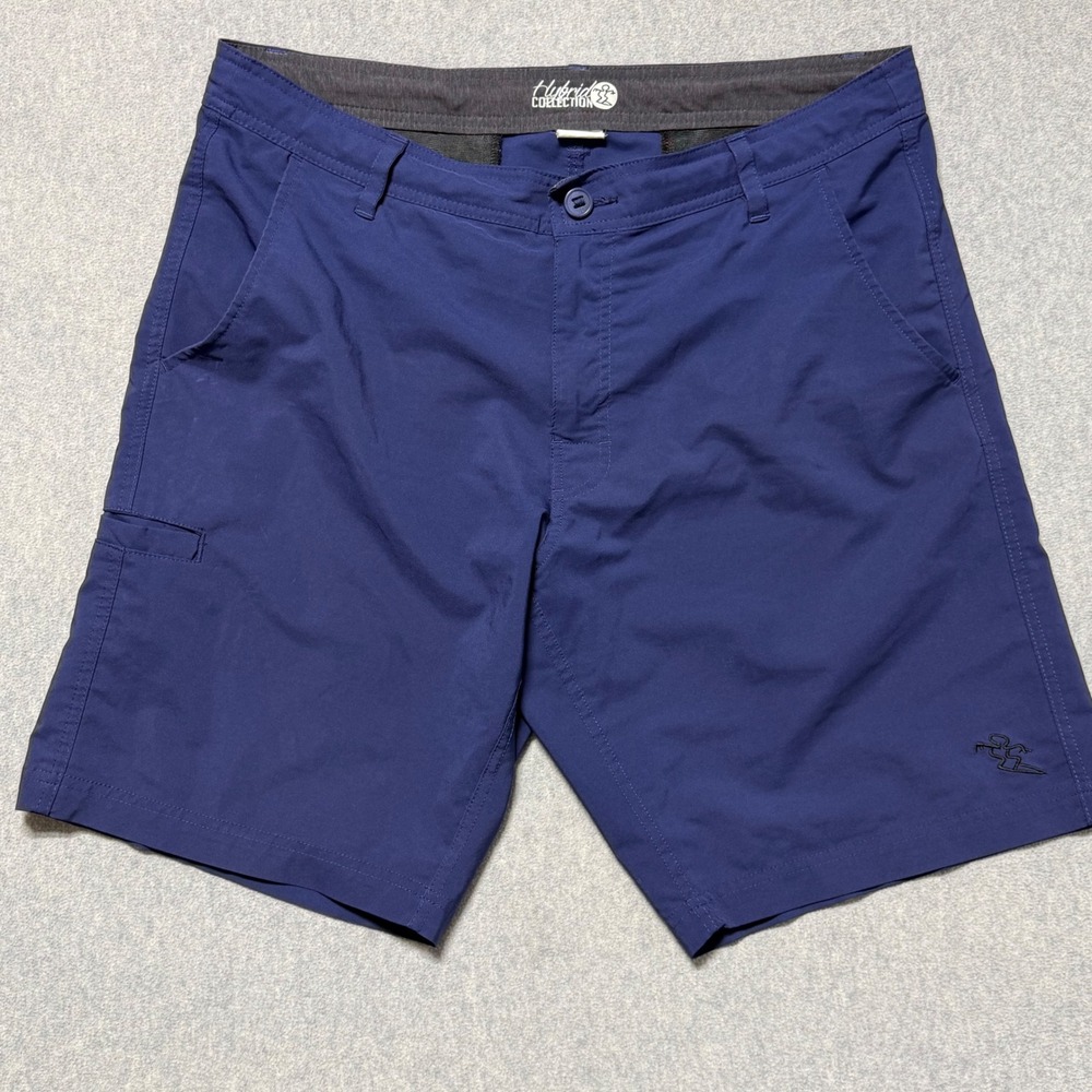 DaHui Hybrid Collection Mens Navy Blue Stretch Board Walk Shorts Size 36- 37
